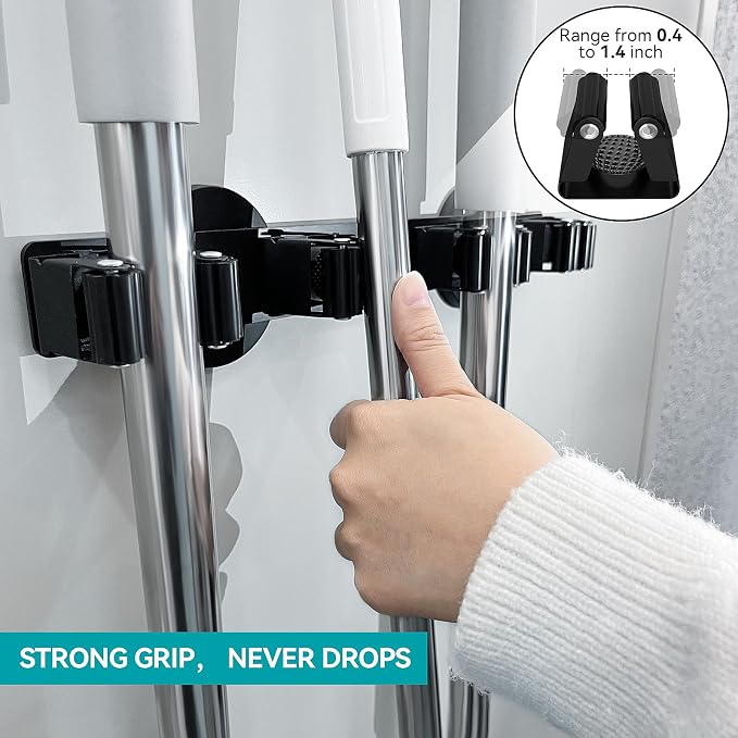 Magnetic Mop Broom Holder, Strong Non Slip Magnetic Broom Mop Hanger, Heavy - Image 4