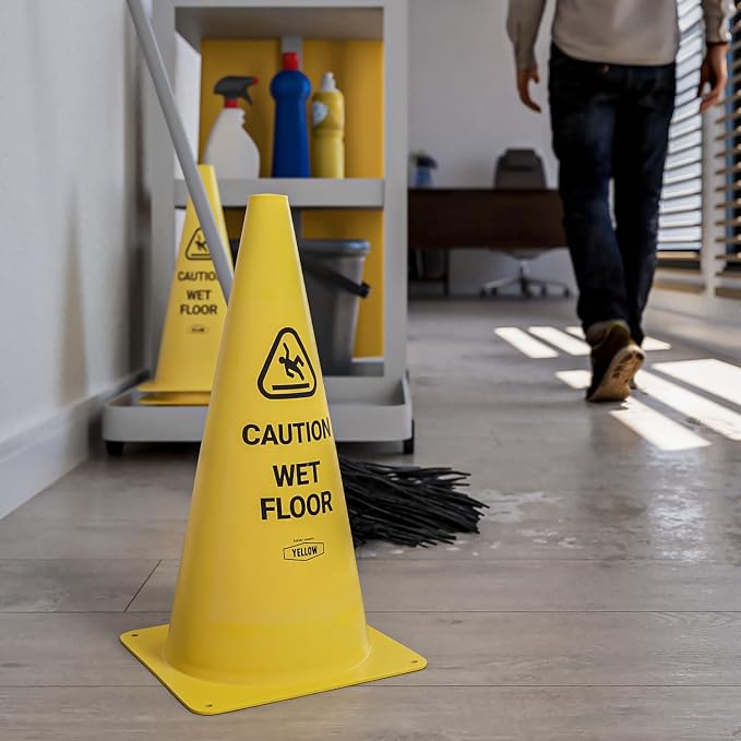 Yellow Safety® Commercial 15 Inch "Caution Wet Floor" Sign Cone, 4 ct. - Image 3