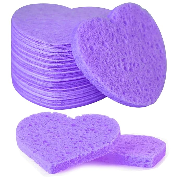 50-Count Facial Sponges Compressed, 100% Natural Cellulose Face Sponge by Mainlyrunmakeupsuppliers