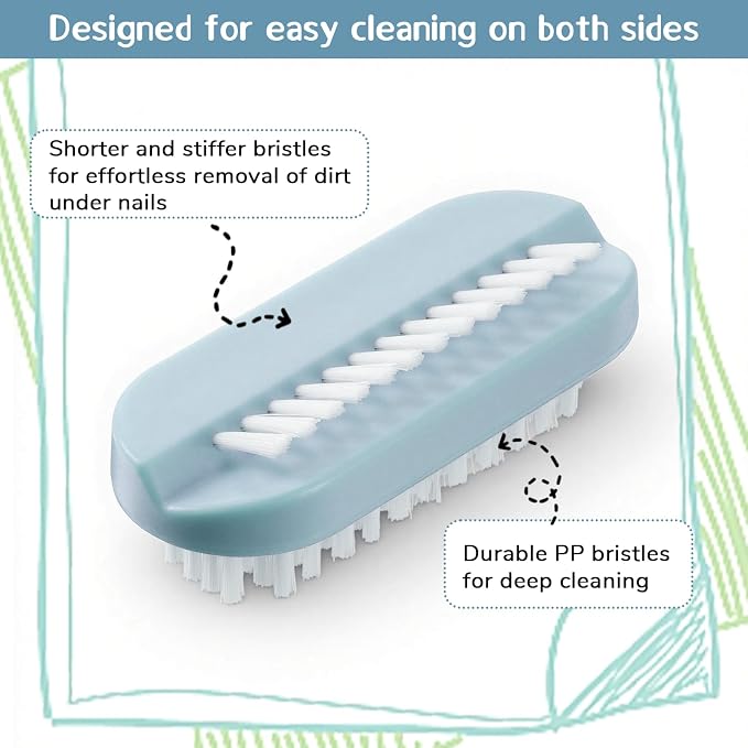 4 Pack Nail Brush for Cleaning Fingernails, Two Sided Fingernail Scrub Brush - Image 4
