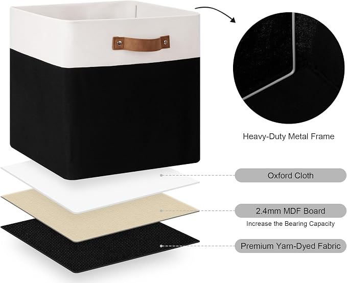 StorageWorks 13x13 Inches Storage Cube, Fabric Storage Bins - Image 4