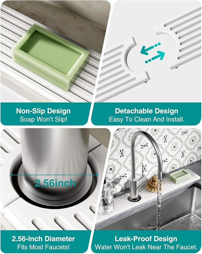 Stone Faucet Mat for Kitchen Sink, Diatomite Sink Protectors - Image 5