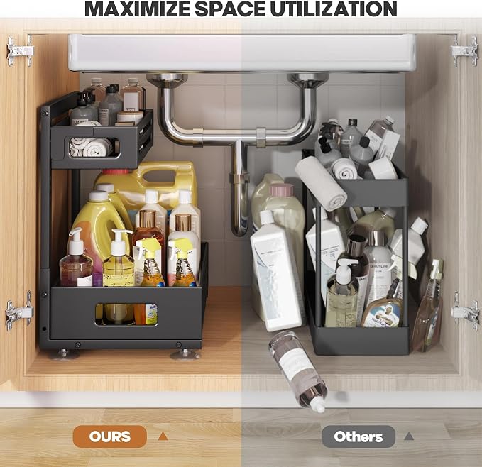 2 Pack Under Sink Organizer, Pull Out Cabinet Organizer - Image 6