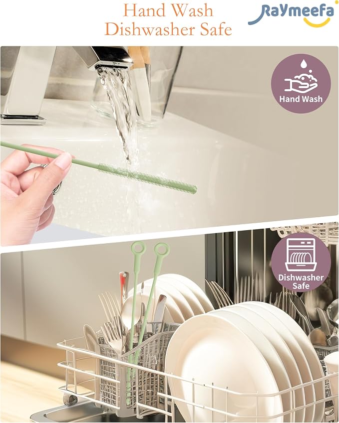 Extra Long Straw Cleaner Brush, Reusable and Soft Silicone Straw Cleaning Brush - Image 3