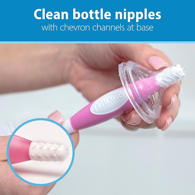 Dr. Brown's Reusable Sponge Baby Bottle Cleaning Brush Set - Image 2