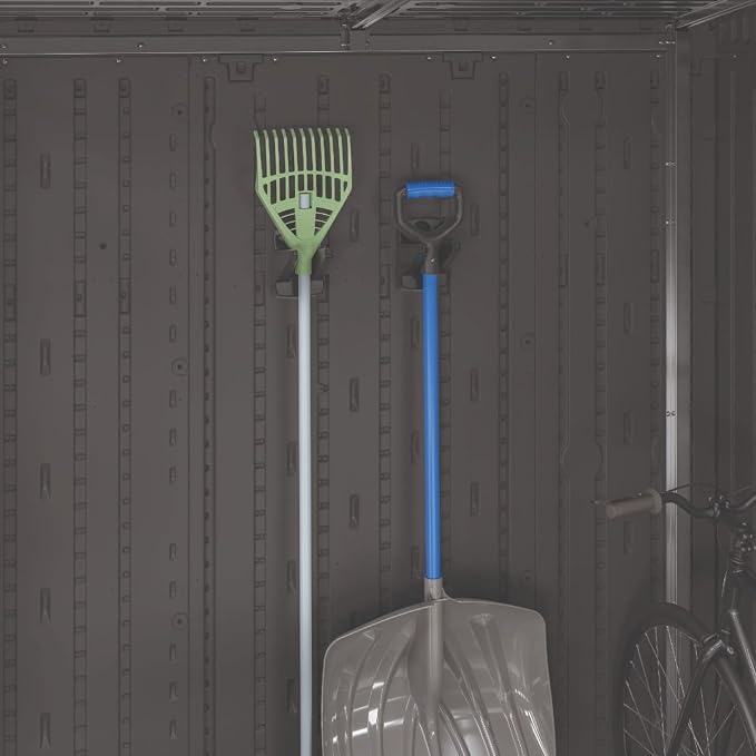 Suncast 6 Pack Wall Mount Hook Tool Organizer, Outdoor Rack System - Image 2