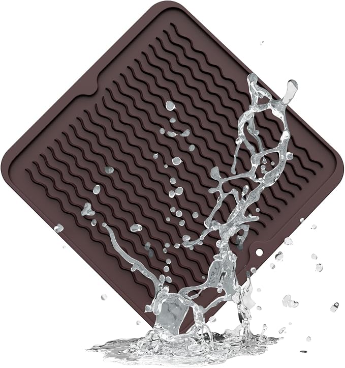 ZLR Silicone Dish Drying Mat for Kitchen Counter, Eco-Friendly Fast Dry Dish Mat by ZLR
