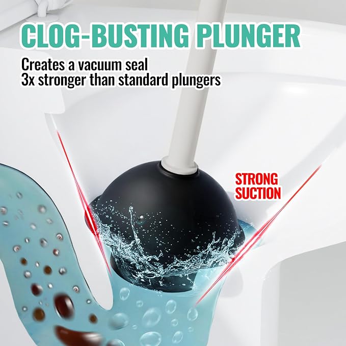 2PACK 4 in 1 Toilet Brush and Plunger Set - Image 3