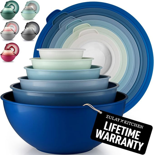 Zulay Kitchen 12 Piece Plastic Mixing Bowls by ZulayKitchen