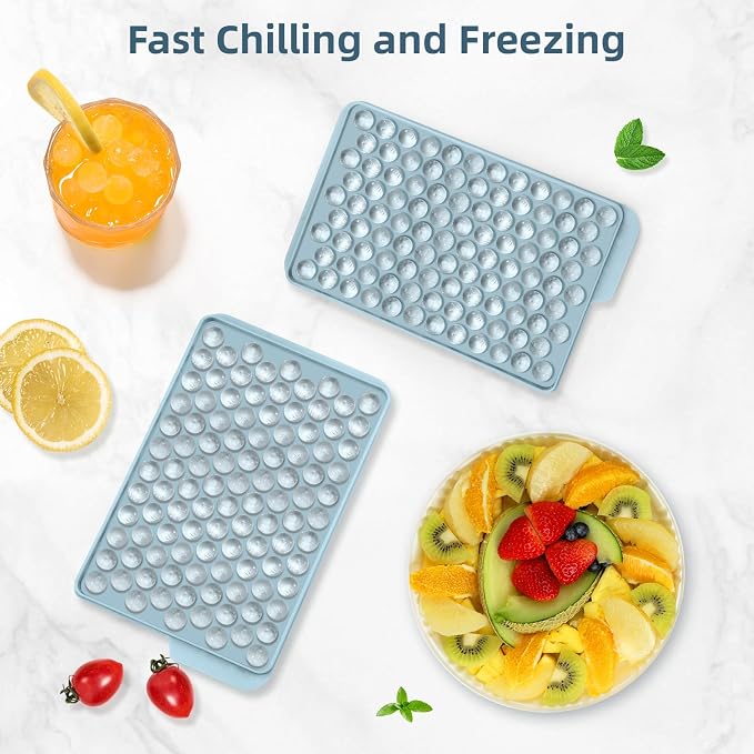 WIBIMEN Mini Ice Cube Trays, Small Tiny Round Pebble Crushed Nugget Ice Trays - Image 3