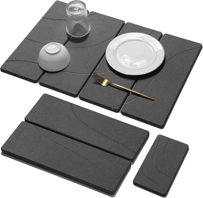 2 PCS Large Stone Dish Drying Mat by Unknown