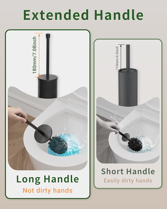 Toilet Brush and Holder Set, Toilet Bowl Brush - Image 4
