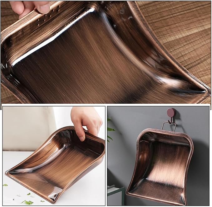 VICASKY Small Handheld Desktop Dustpan in Antique Copper Color, Stainless Steel - Image 9