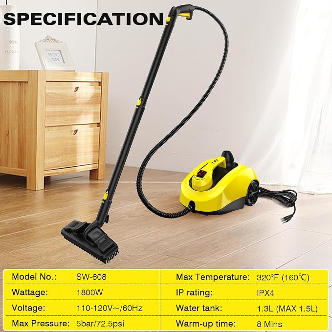 TVD Steam Cleaner, Heavy Duty Canister Steamer - Image 7