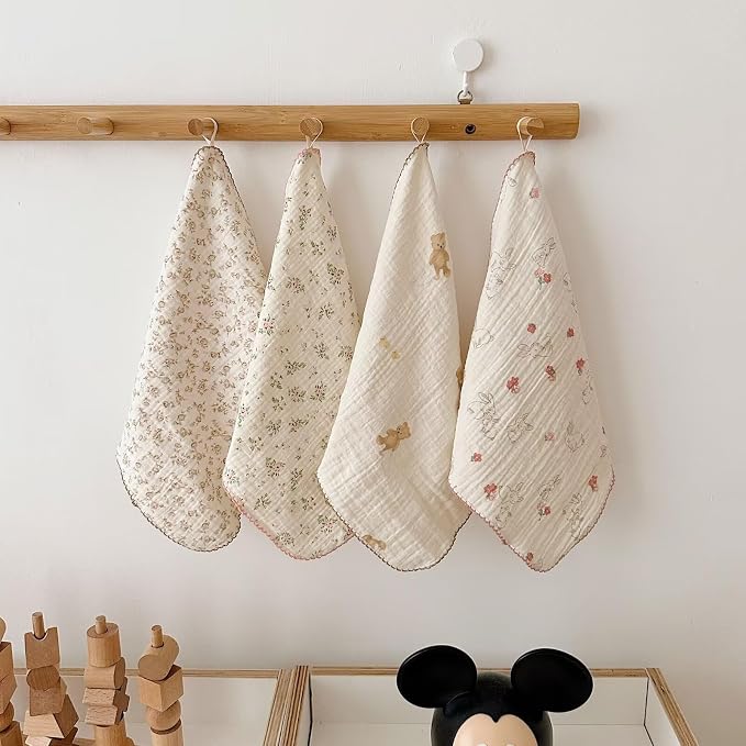 BuLuTu 4 Pack Sweet Floral Kitchen Dishcloths Dish Towels Reusable Cleaning by BuLuTu