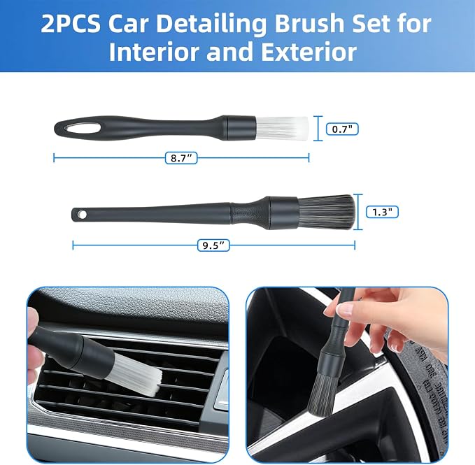 9Pcs Car Wheel Detailing Brush Kit – Scratch-Free Rim & Tire Cleaner Brushes - Image 6