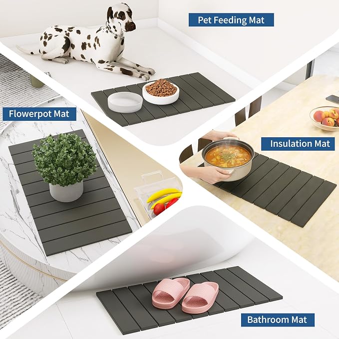 Hopegiver Stone Drying Mat for Kitchen Counter, Super Absorbent, Non-Slip & - Image 7