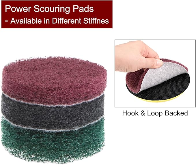 HARFINGTON 6pcs Drill Power Brush 2 inch Tile Scrubber Scouring Pads 800-1000 - Image 4