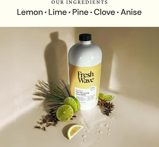 Fresh Wave Lemon Scent Odor Eliminator Spray & Air Freshener Refill, 32 fl. oz. - Image 2