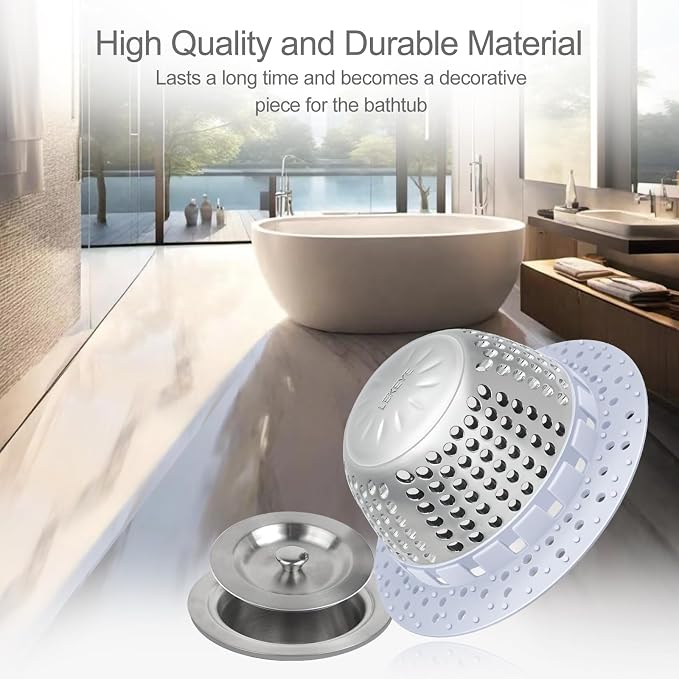 LEKEYE Shower Drain Hair Catcher/Bathtub Drain Cover/Drain Protector - Image 6