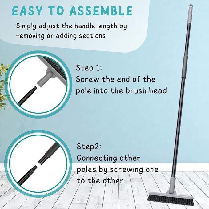 Grout Brush with Long Handle, Floors Scrubber - Image 7