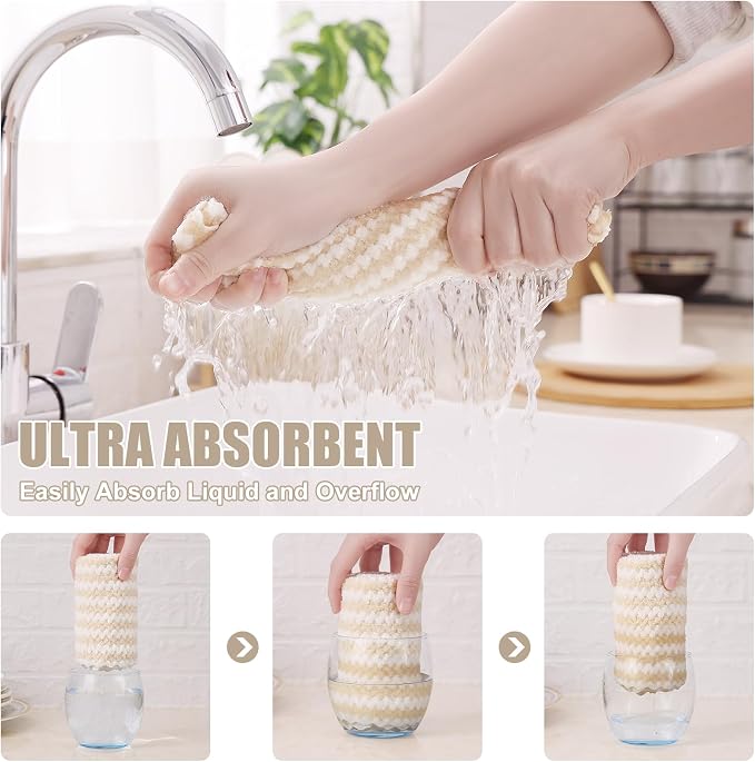 Homaxy 18 Pack Kitchen Dish Cloths, Ultra Soft and Absorbent Dish Towels - Image 3
