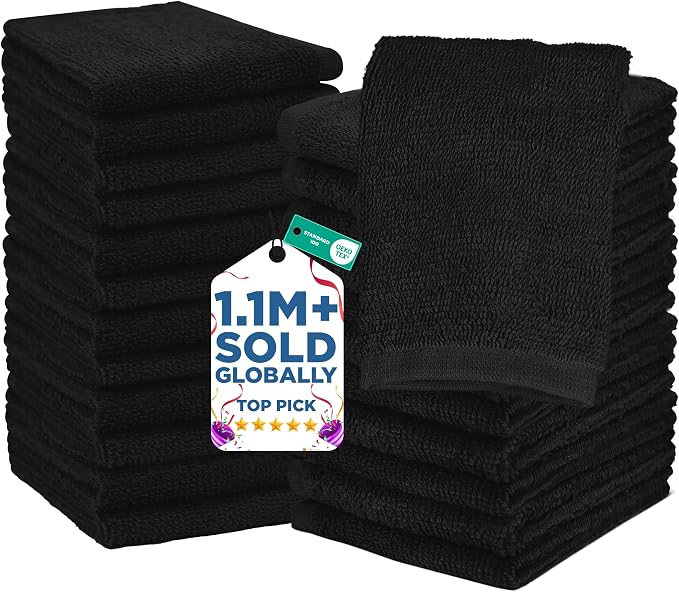 DAN RIVER 24 Pack Wash Cloths for Showering by DanRiver