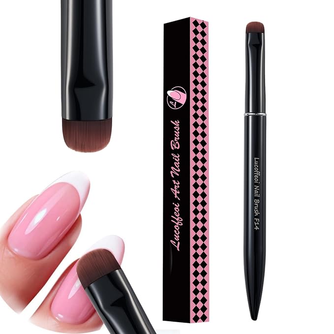 Nail Brush for French Tips & Cleaning Gel Polish- Precision Thin Brush for by Lucoffeoi