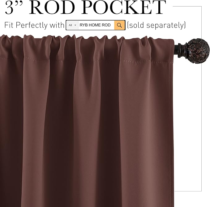 RYB HOME Blackout Curtains for RV Camper Windows, Privacy Thermal Insulating - Image 2