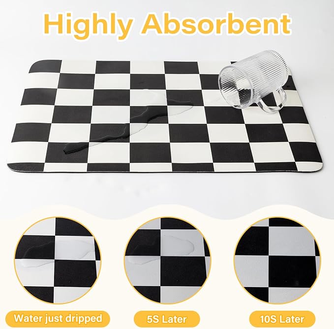 Checkered Dish Drying Mat 24" x 16" - Image 6
