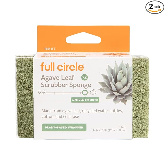 Full Circle Heavy Duty Scrubber Sponge – Robust Agave Leaf & Plastic-Free by FULLCIRCLE