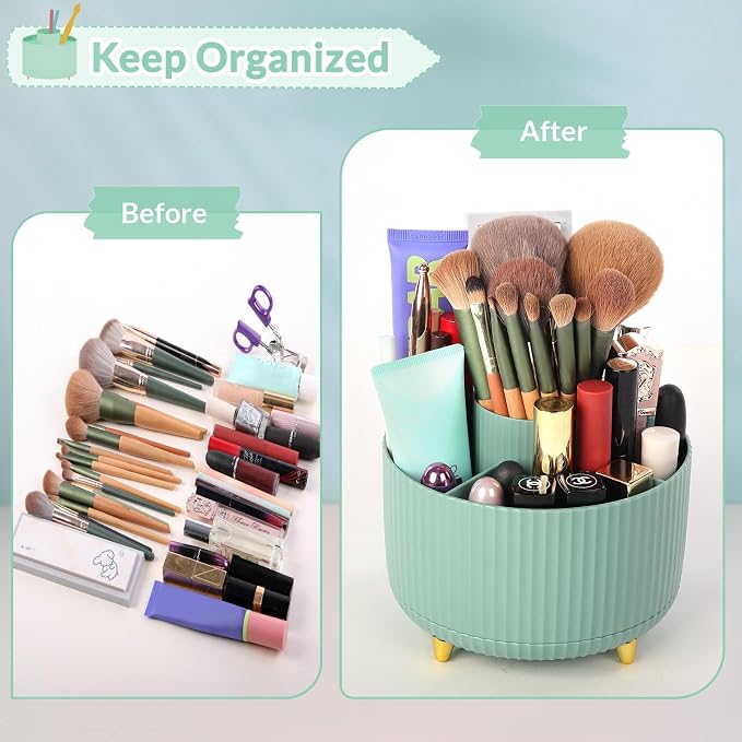 SKYDUE 360 Degree Rotating Desk Organizer, Dual-Purpose Pencil Pen Holder - Image 4