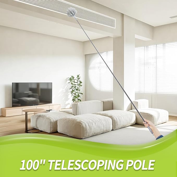 Cobweb Duster with Extension Pole, Reusable Feather Duster - Image 2