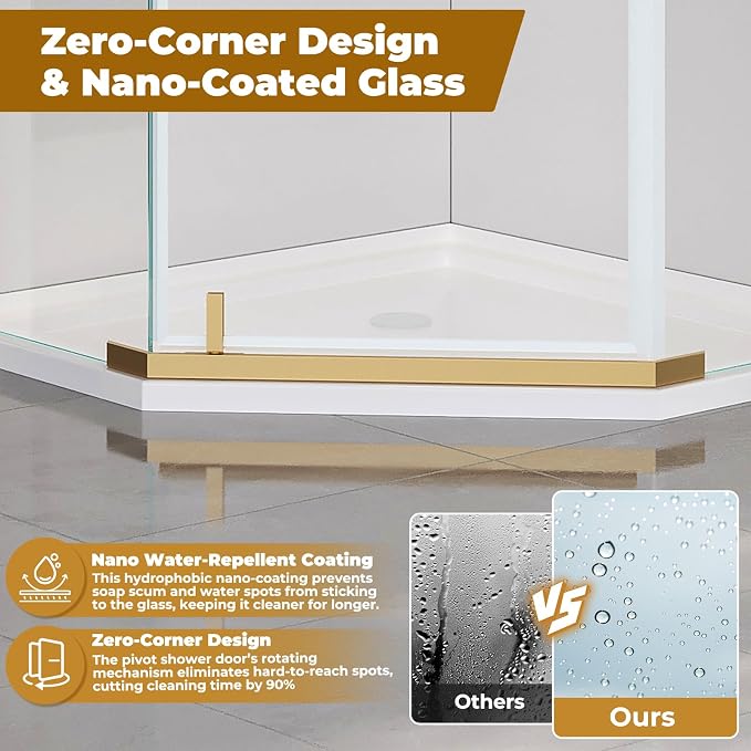 36" D x 36" W x 72" H Neo-Angle Shower Door - Image 7