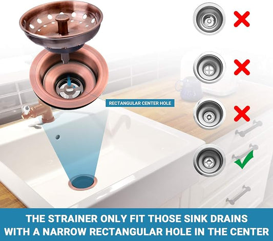 KONE Copper Kitchen Sink Strainer Basket, - Image 2