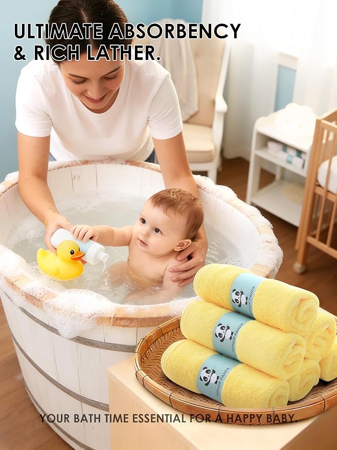 HIPHOP PANDA Baby Washcloths, Rayon Made from Bamboo - Image 4