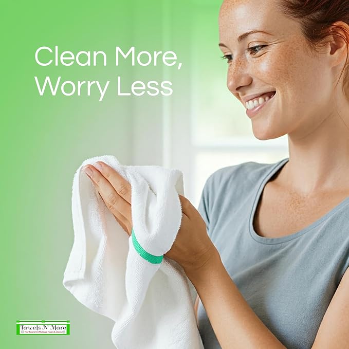 Towels N More 24 Pack 16x19 Bar Mop Towels High Absorbent Cotton Reusable - Image 7