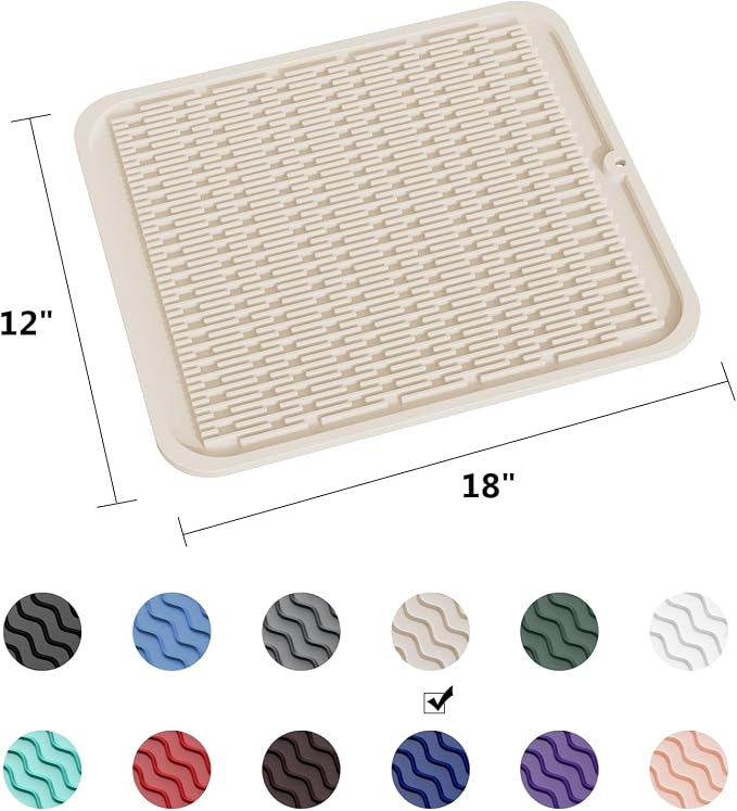 ZLR Silicone Dish Drying Mat for Kitchen Counter, Eco-Friendly Fast Dry Dish Mat - Image 6