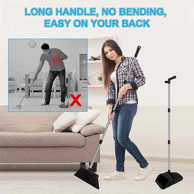 Broom with Dustpan Combo Set and Silicone Air Broom Kit - Image 3
