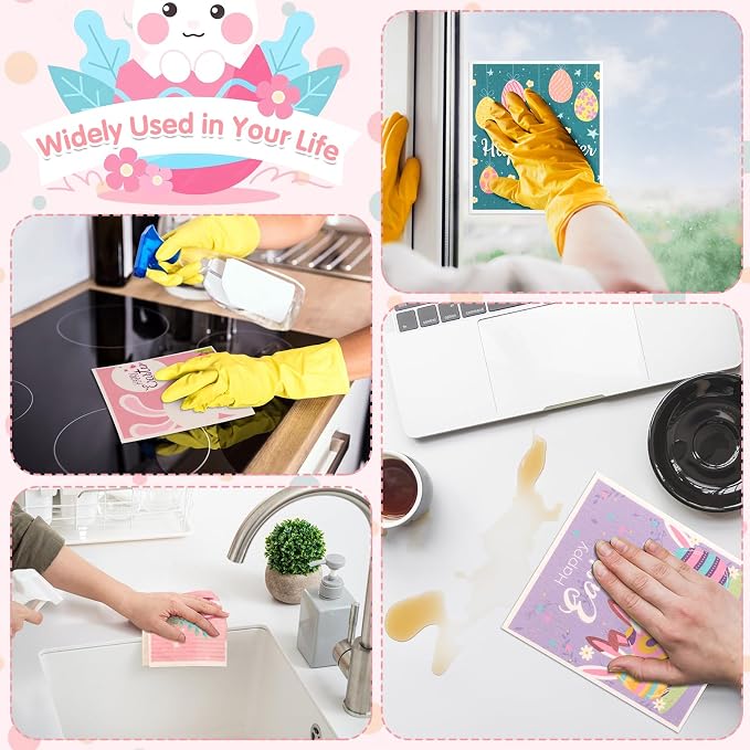 Easter Swedish Dishcloth Set of 10, Super Absorbent Swedish Kitchen Dish Cloths - Image 7