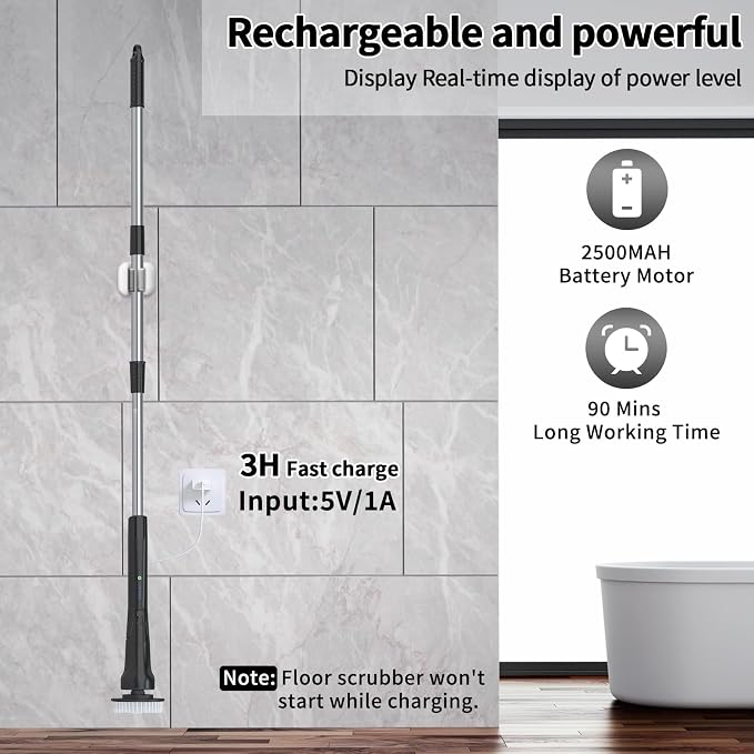 Electric Spin Scrubber, Hillyfe Bathroom Scrubber Electric - Image 5