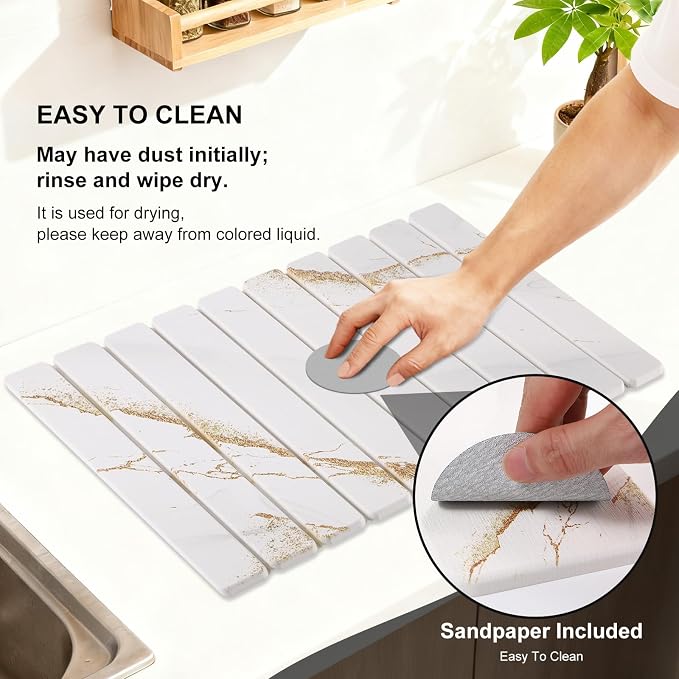 3 PCS Large Stone Dish Drying Mat - Image 7