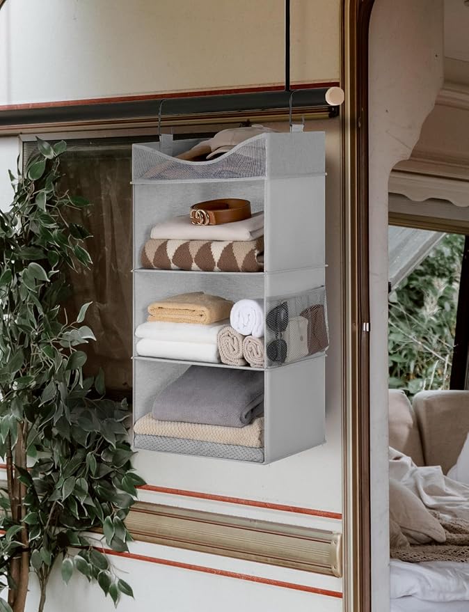 StorageWorks Hanging Closet Organizer, 3-Shelf Hanging Closet Shelves - Image 8