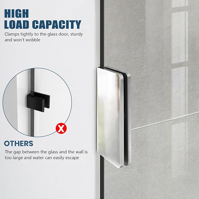 30" W ×78" H Shower Glass Panel, Frameless Fixed Glass Shower Panel - Image 3