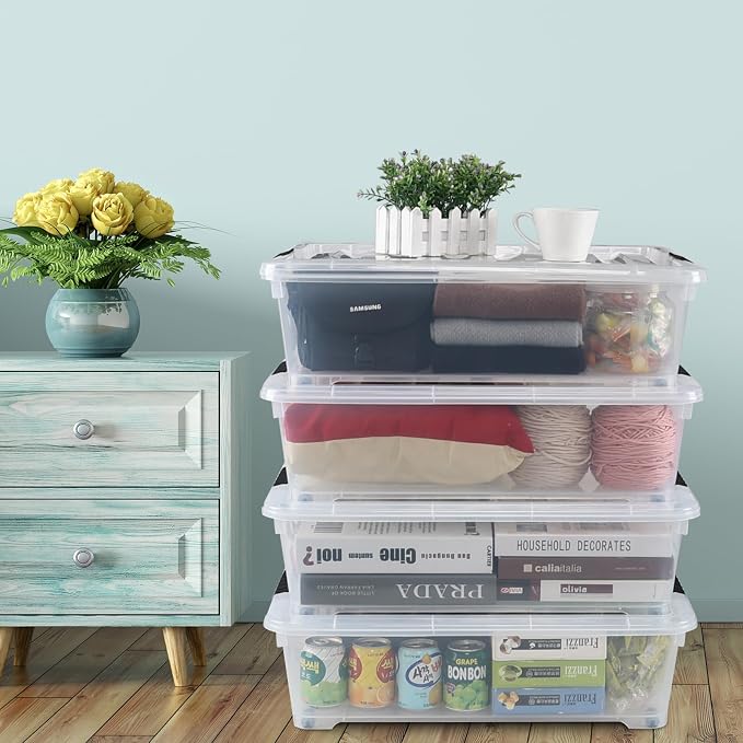 4-Pack 25 Quart Under Bed Plastic Storage Bins - Image 6