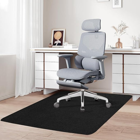 Office Chair mat for Hardwood Floor,55"x35" Anti-Slip Floor Protector for Home Office,Under Desk Mat,Computer Chair mat for Rolling Chairs Charcoal Black