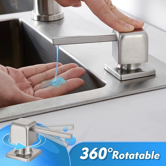 CREA Soap Dispenser for Kitchen Sink, Kitchen Soap Dispenser Brushed Nickel - Image 2