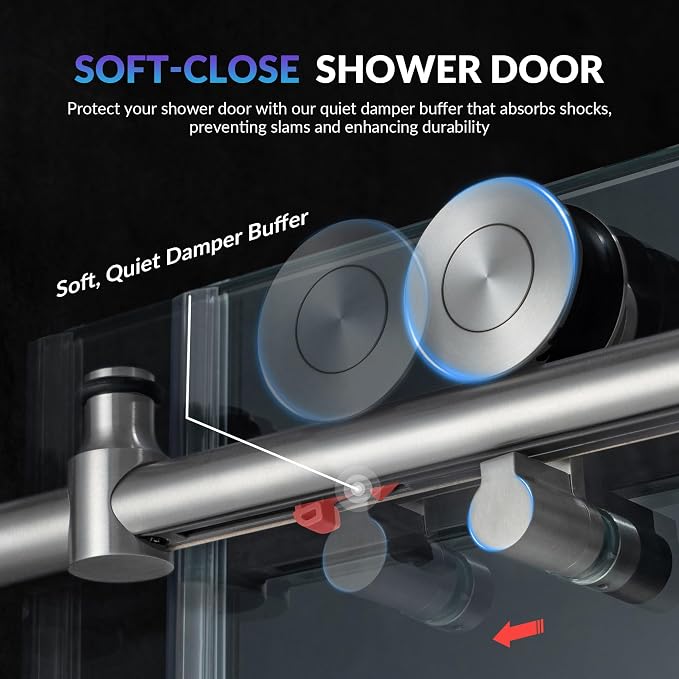 Woodbridge Frameless Single Sliding Shower Doors in Polished Chrome Finish - Image 3