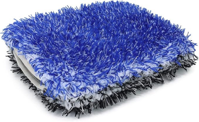 Plush Car Wash Pad Blue/Black by Autofiber