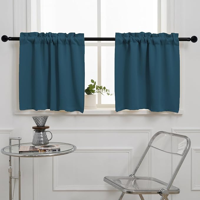 Pickluc Cafe Curtain 30 Inches Length, Rod Pocket Kitchen Curtain, Short by PICKLUC